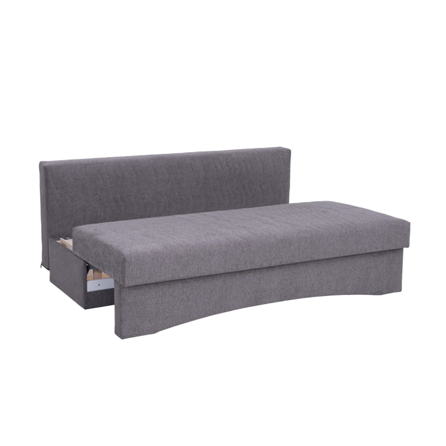 Sofá cama plegable tapizado sin reposabrazos PAUL gris