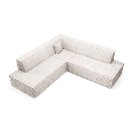 Sofá esquinero plegable en forma de L con espacio de almacenamiento TERAMO derecho beige