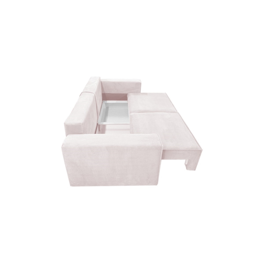 Sofá plegable con espacio de almacenamiento RONDA beige