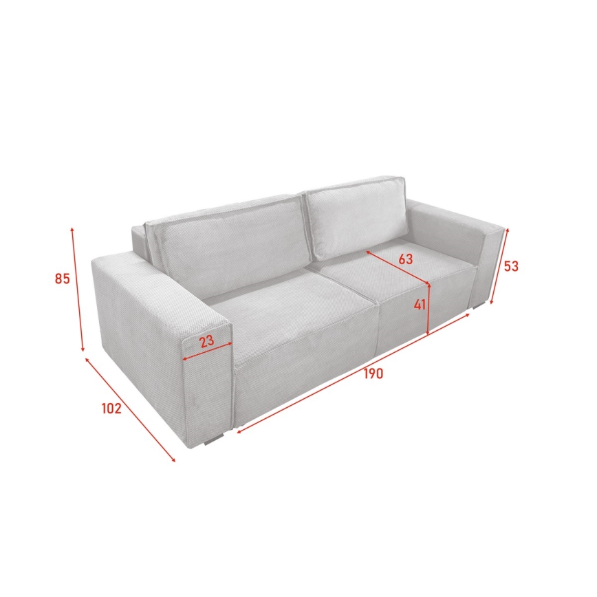 Sofá plegable con espacio de almacenamiento RONDA beige