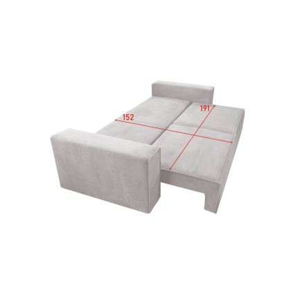 Sofá plegable con espacio de almacenamiento RONDA beige