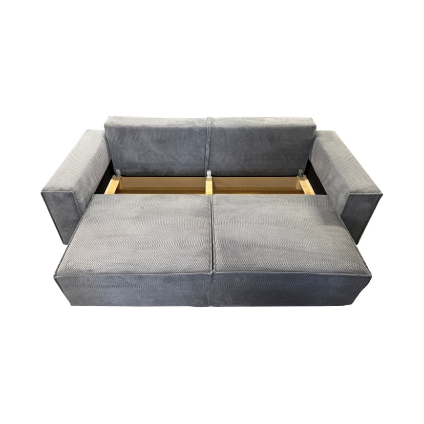 Sofá plegable con espacio de almacenamiento RONDA gris