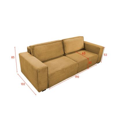 Sofá plegable con espacio de almacenamiento RONDA naranja