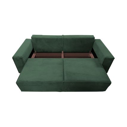Sofá plegable con espacio de almacenamiento RONDA verde