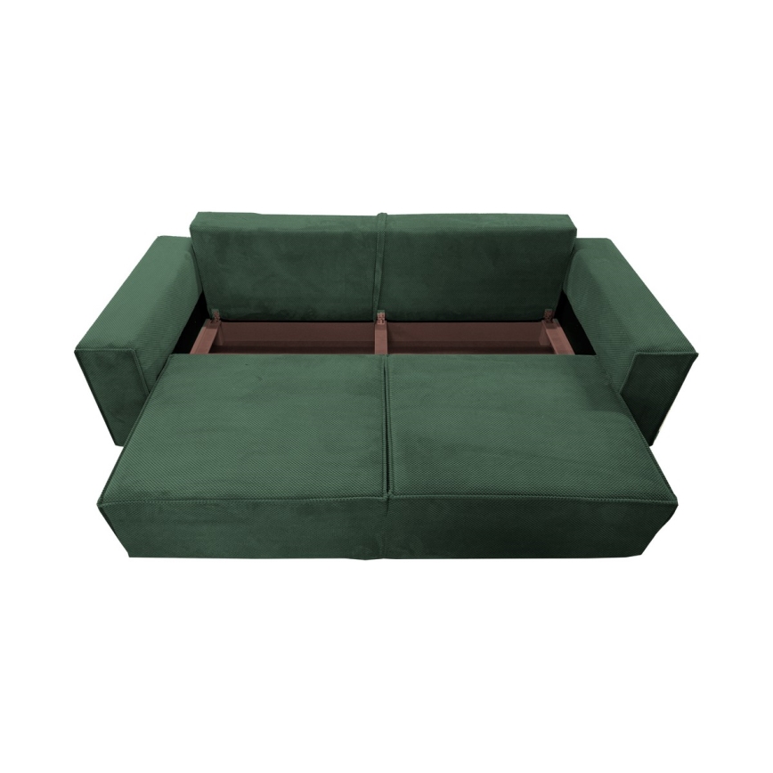 Sofá plegable con espacio de almacenamiento RONDA verde