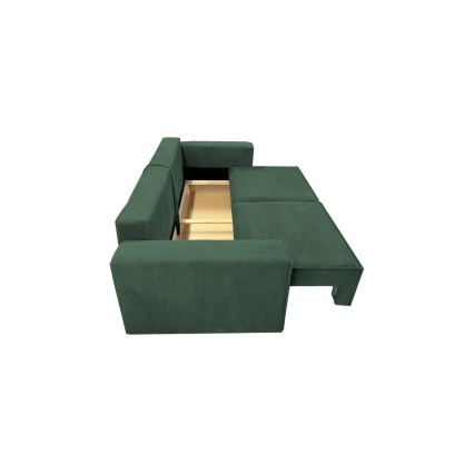 Sofá plegable con espacio de almacenamiento RONDA verde