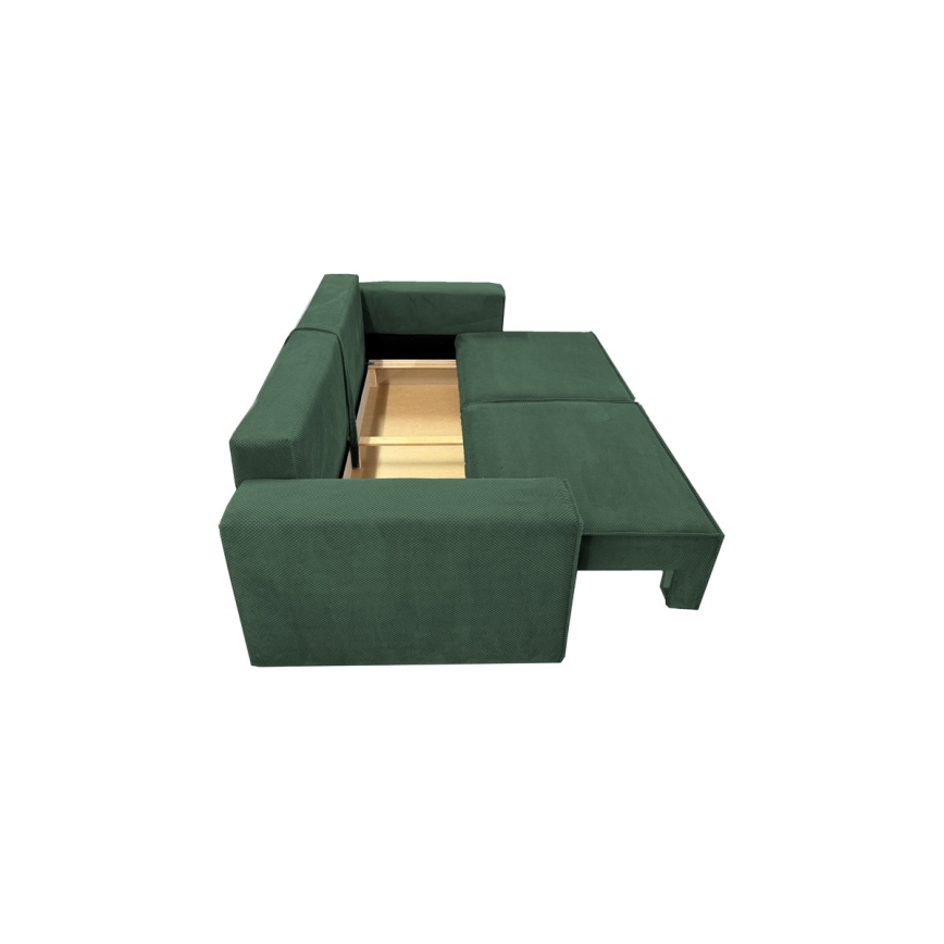 Sofá plegable con espacio de almacenamiento RONDA verde