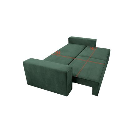 Sofá plegable con espacio de almacenamiento RONDA verde