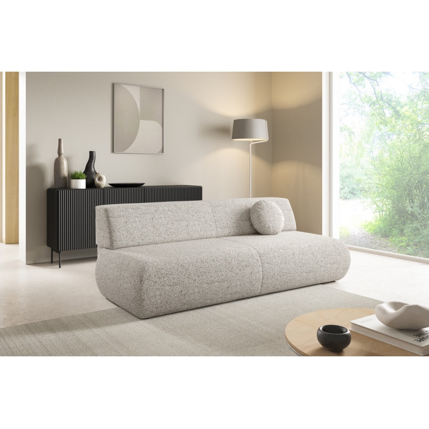 Sofá plegable de tres plazas con espacio de almacenamiento PRATO beige