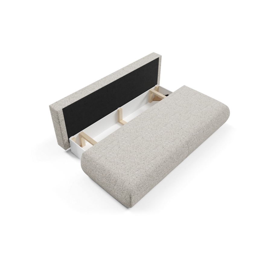 Sofá plegable de tres plazas con espacio de almacenamiento PRATO beige