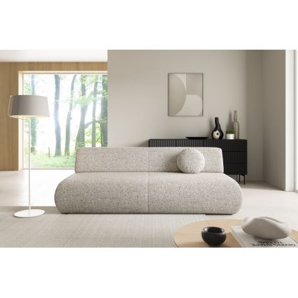 Sofá plegable de tres plazas con espacio de almacenamiento PRATO beige