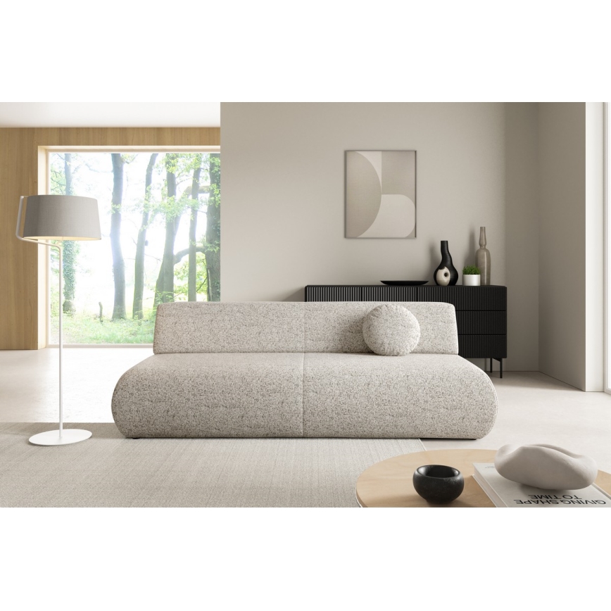 Sofá plegable de tres plazas con espacio de almacenamiento PRATO beige