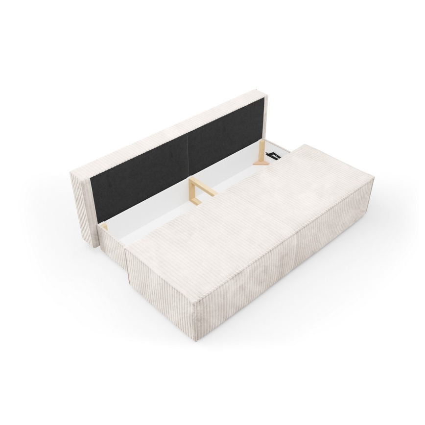 Sofá plegable de tres plazas con espacio de almacenamiento TERAMO beige