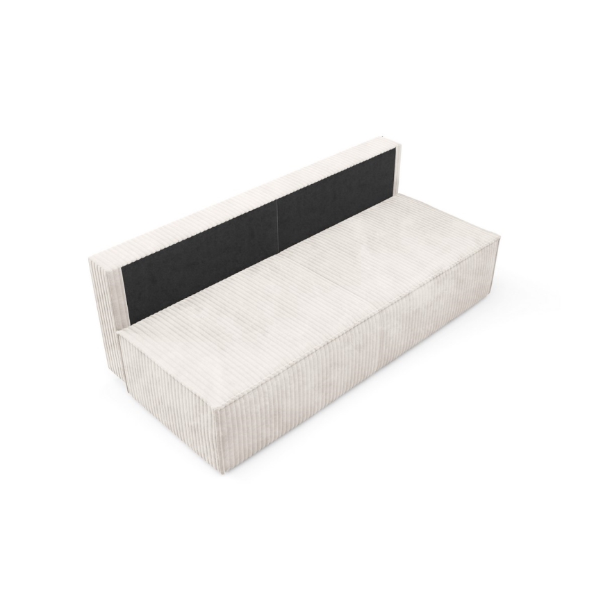 Sofá plegable de tres plazas con espacio de almacenamiento TERAMO beige
