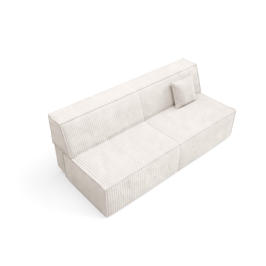 Sofá plegable de tres plazas con espacio de almacenamiento TERAMO beige