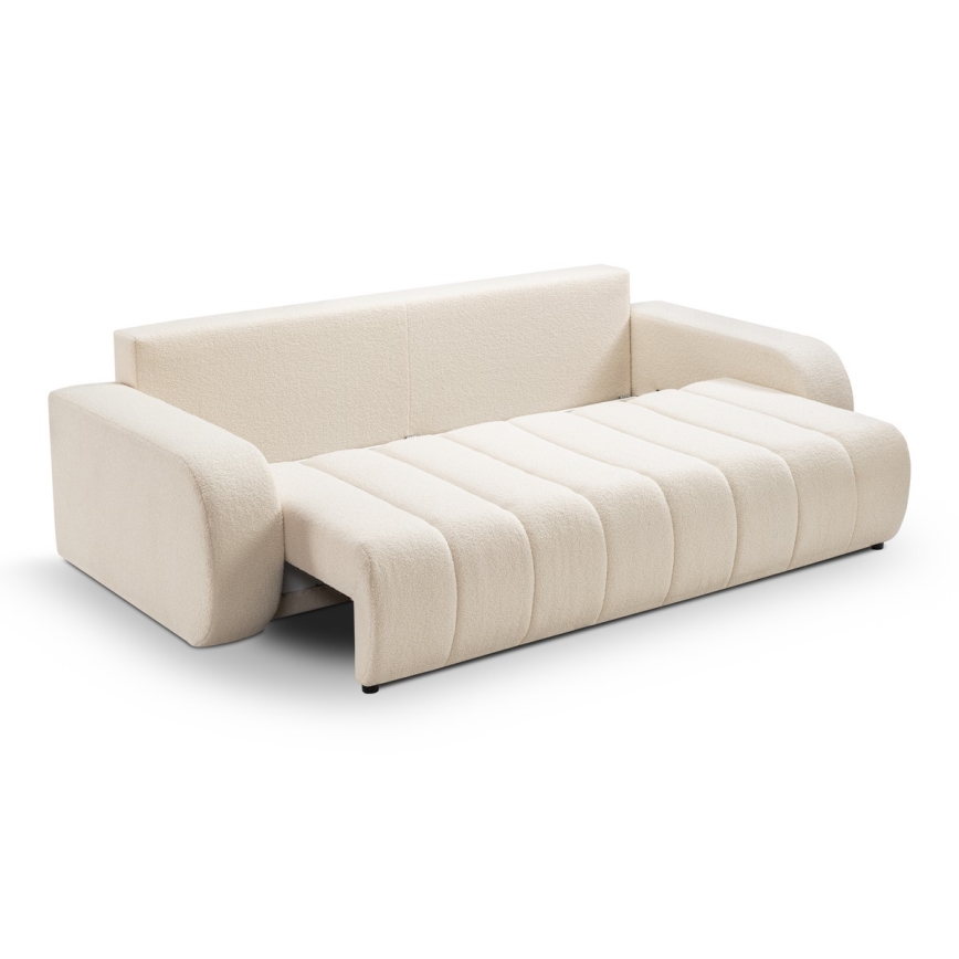 Sofá plegable de tres plazas DESIO beige