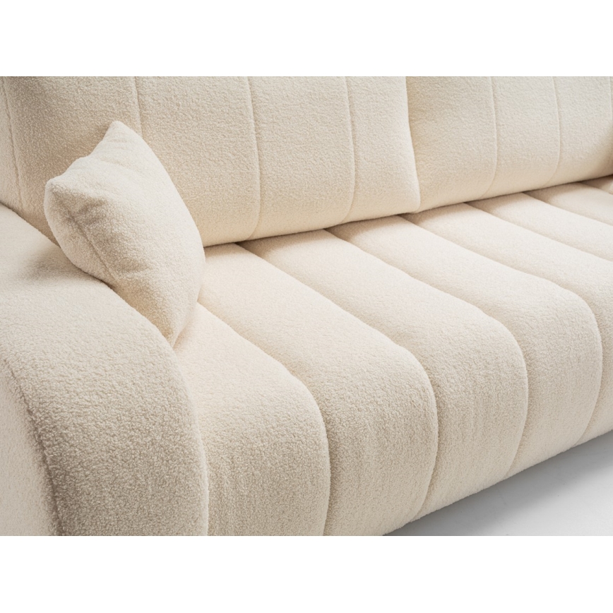 Sofá plegable de tres plazas DESIO beige
