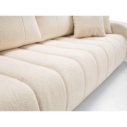 Sofá plegable de tres plazas DESIO beige