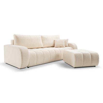 Sofá plegable de tres plazas DESIO beige