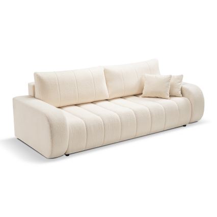 Sofá plegable de tres plazas DESIO beige