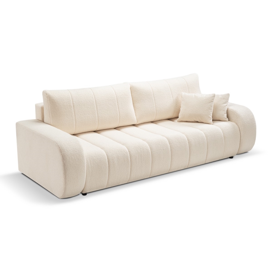 Sofá plegable de tres plazas DESIO beige