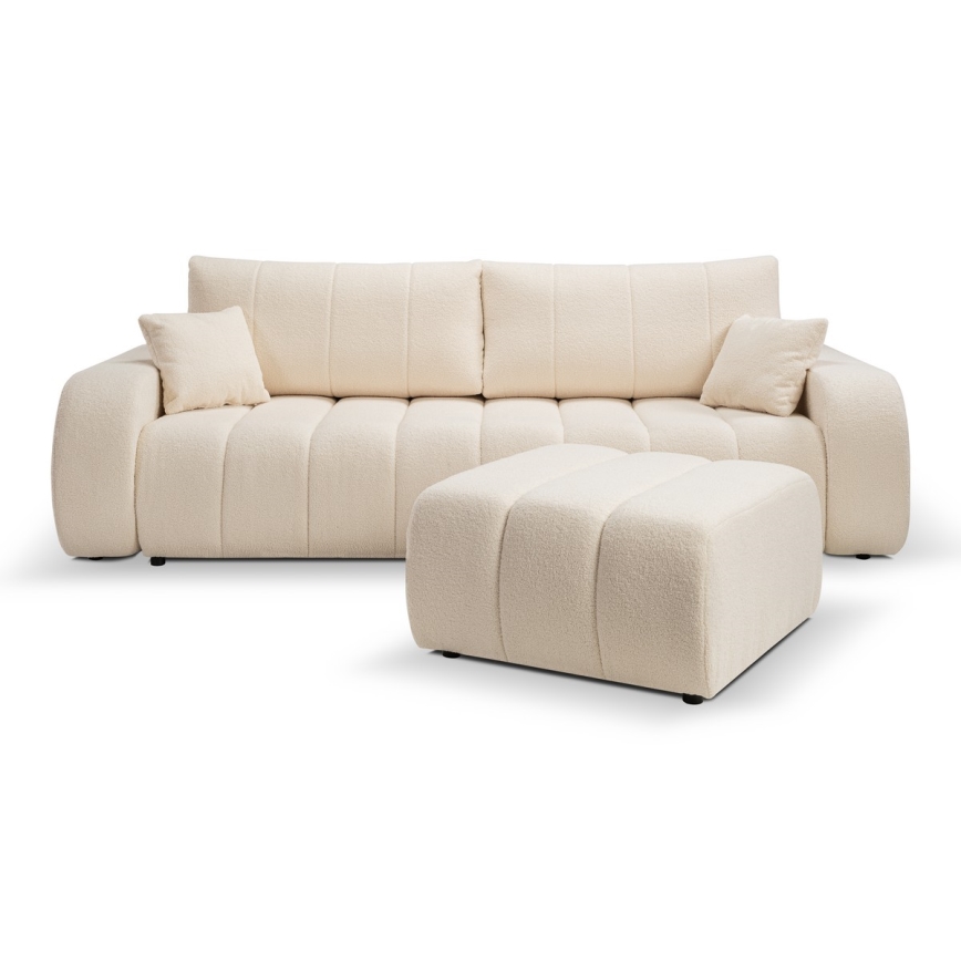 Sofá plegable de tres plazas DESIO beige
