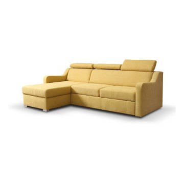 Sofa rinconero modular con espacio de almacenamiento PORTO amarillo