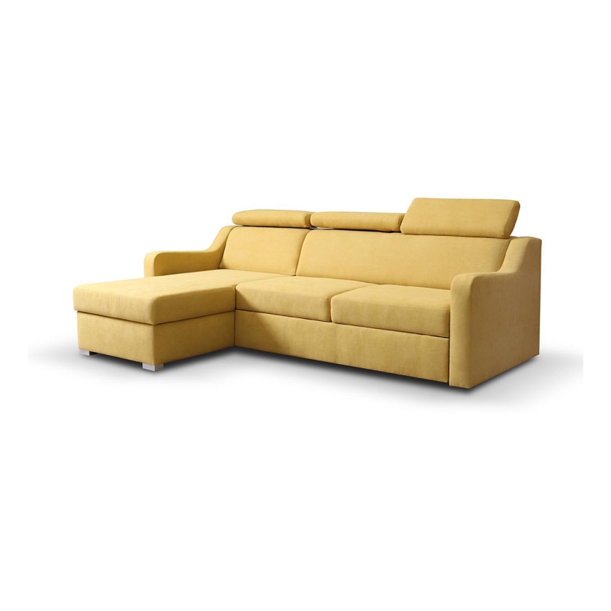Sofa rinconero modular con espacio de almacenamiento PORTO amarillo