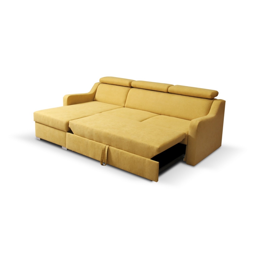 Sofa rinconero modular con espacio de almacenamiento PORTO amarillo