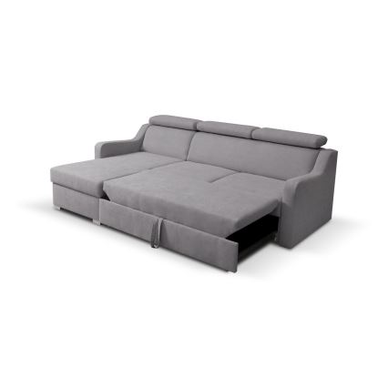 Sofa rinconero modular con espacio de almacenamiento PORTO gris