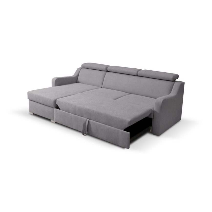 Sofa rinconero modular con espacio de almacenamiento PORTO gris