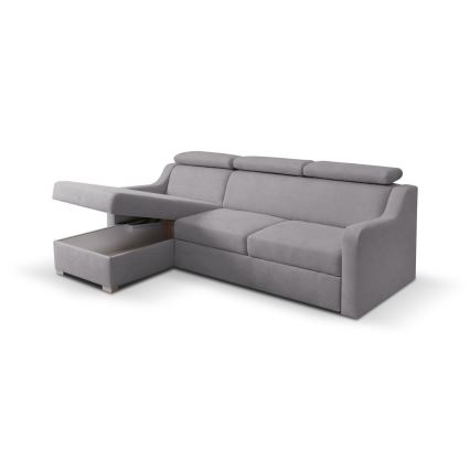 Sofa rinconero modular con espacio de almacenamiento PORTO gris