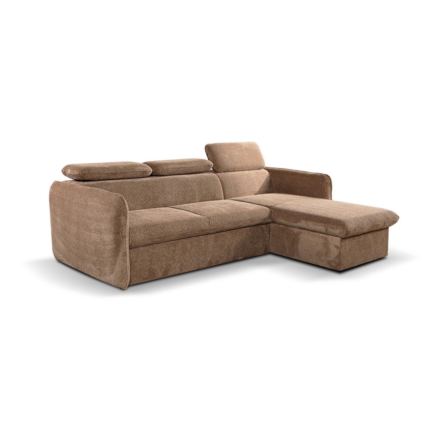Sofá rinconero plegable con espacio de almacenamiento BEJA beige derecho