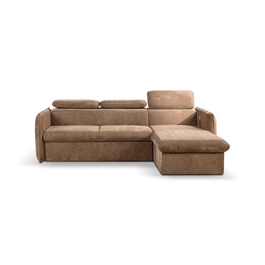 Sofá rinconero plegable con espacio de almacenamiento BEJA beige derecho