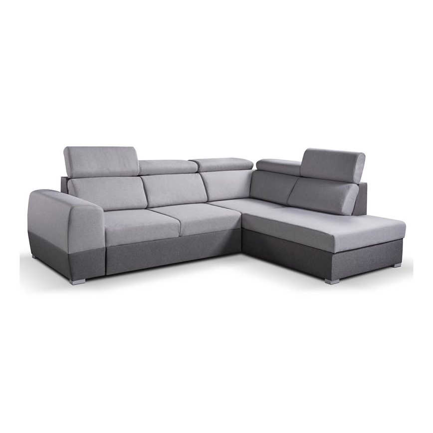 Sofá rinconero plegable con espacio de almacenamiento MATRIX gris derecho