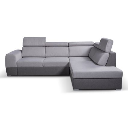 Sofá rinconero plegable con espacio de almacenamiento MATRIX gris derecho