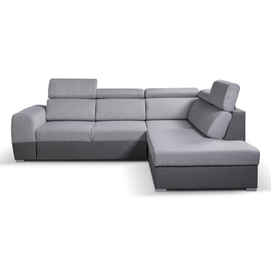 Sofá rinconero plegable con espacio de almacenamiento MATRIX gris derecho