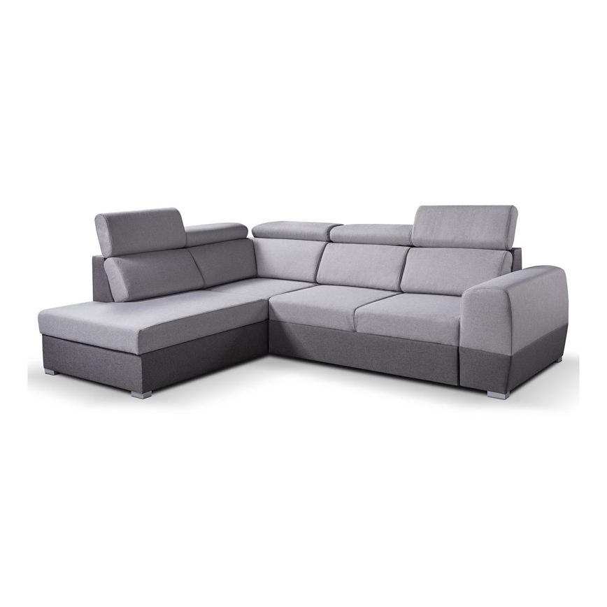 Sofá rinconero plegable con espacio de almacenamiento MATRIX gris izquierdo