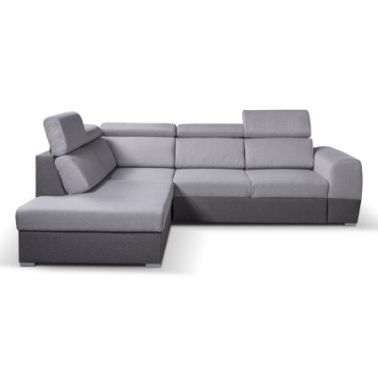 Sofá rinconero plegable con espacio de almacenamiento MATRIX gris izquierdo