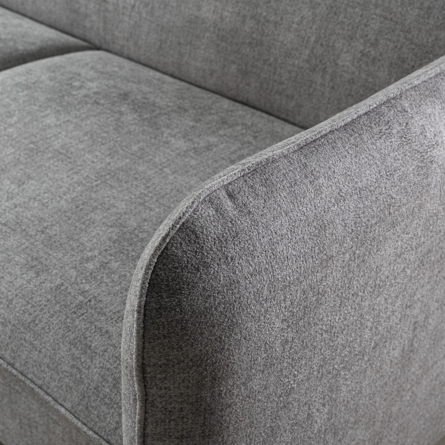 Sofá rinconero plegable con espacio de almacenamiento NISA gris izquierdo