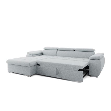 Sofá rinconero plegable con espacio de almacenamiento PADUA gris izquierdo