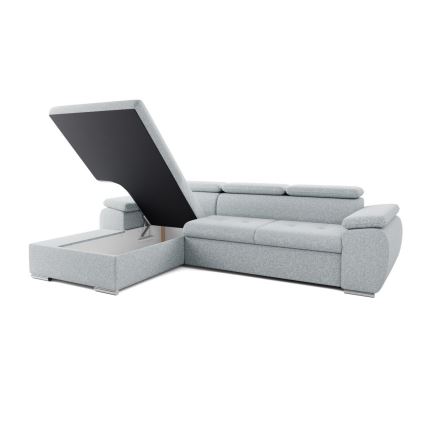 Sofá rinconero plegable con espacio de almacenamiento PADUA gris izquierdo