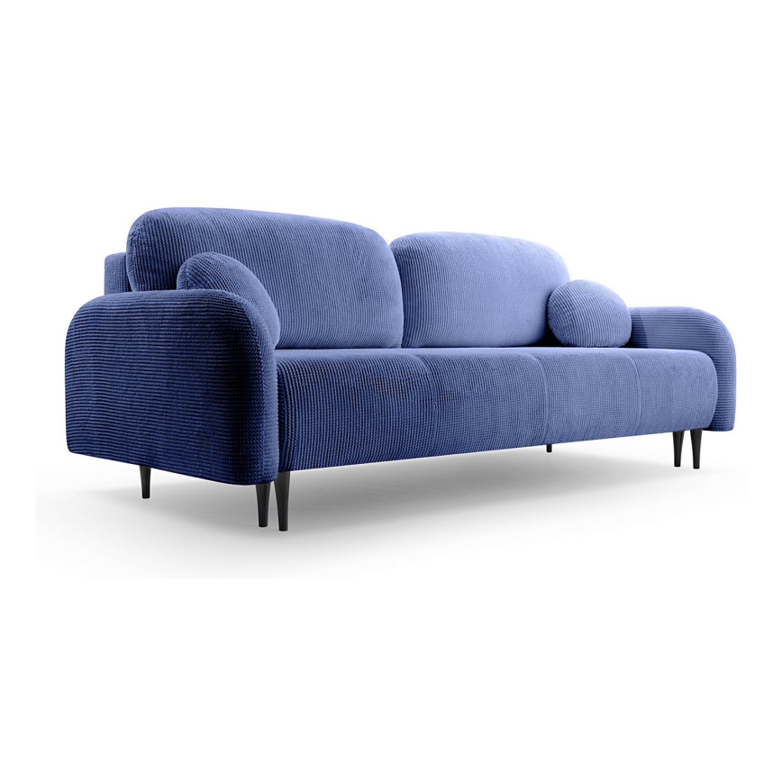 Sofá tapizado plegable de tres plazas CLOUDY azul