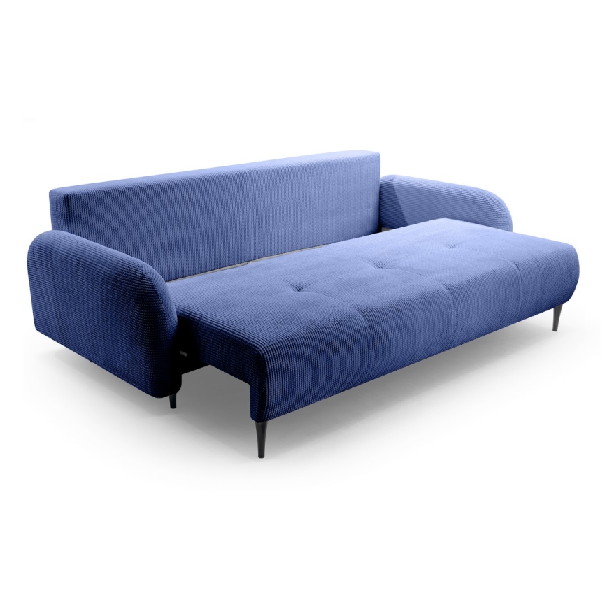 Sofá tapizado plegable de tres plazas CLOUDY azul