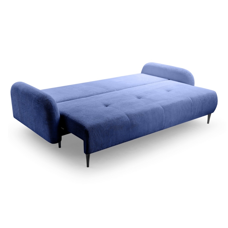 Sofá tapizado plegable de tres plazas CLOUDY azul