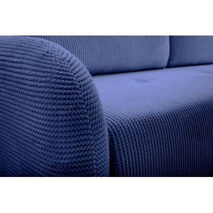 Sofá tapizado plegable de tres plazas CLOUDY azul