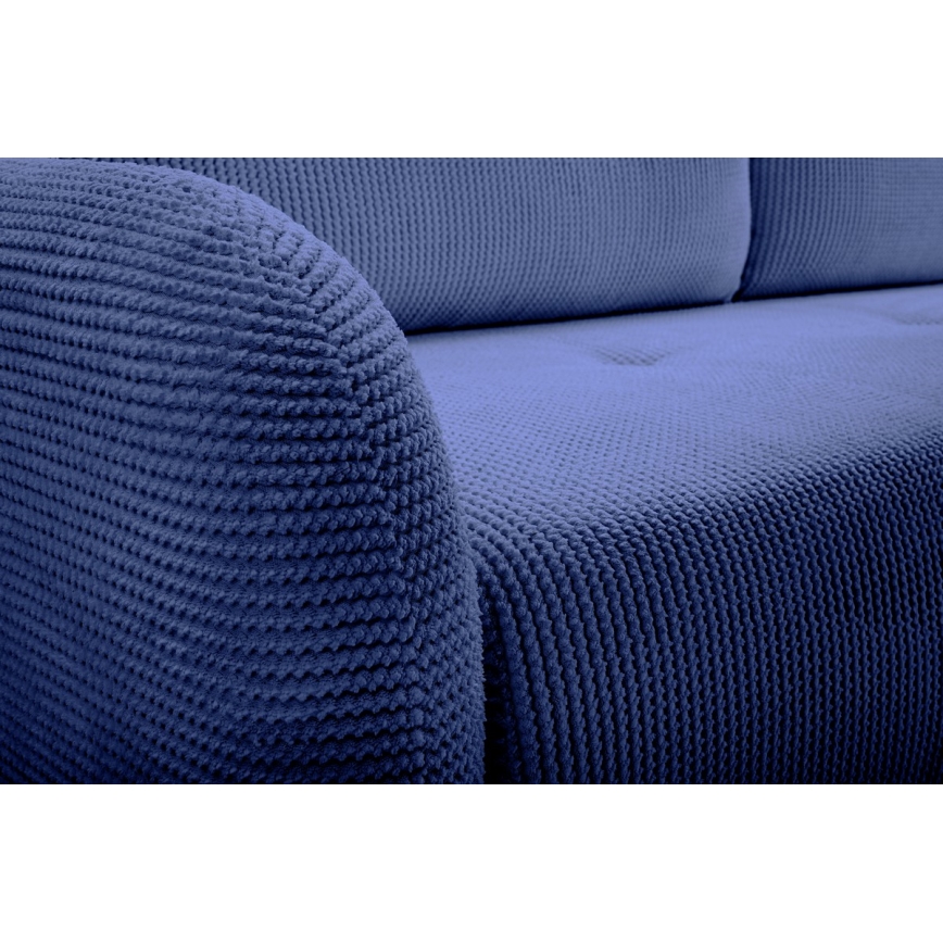 Sofá tapizado plegable de tres plazas CLOUDY azul