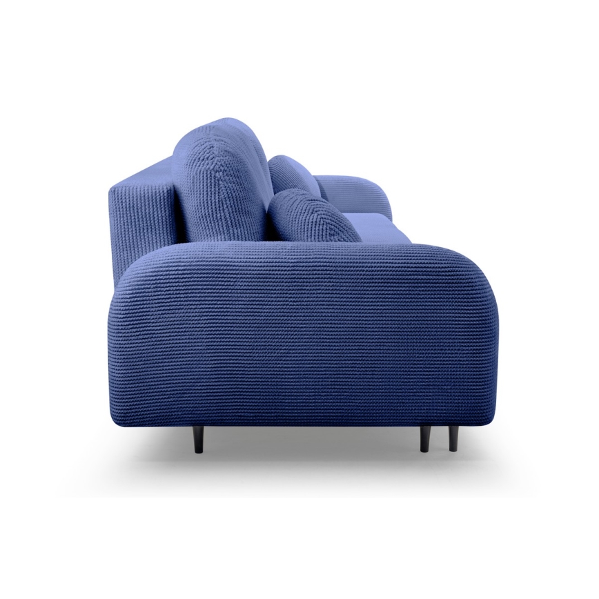 Sofá tapizado plegable de tres plazas CLOUDY azul