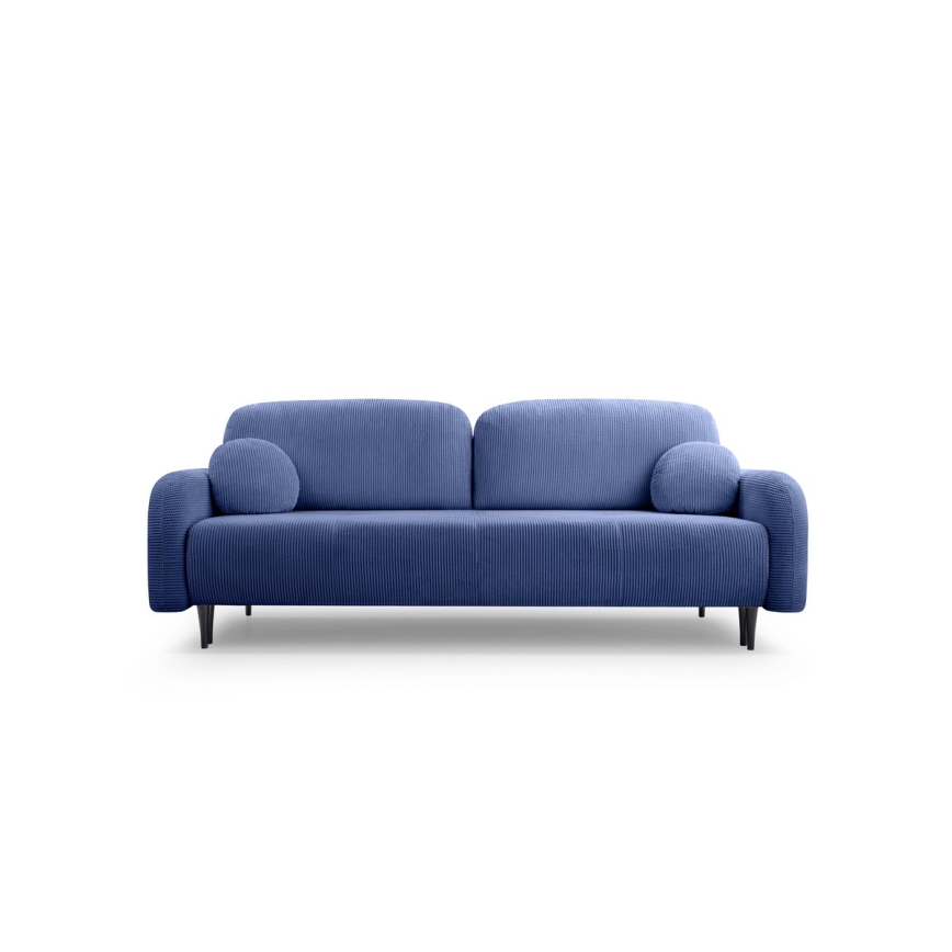 Sofá tapizado plegable de tres plazas CLOUDY azul