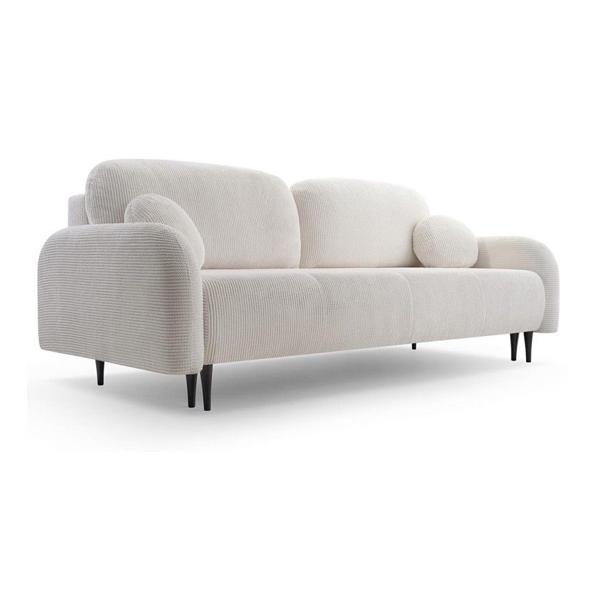 Sofá tapizado plegable de tres plazas CLOUDY color crema